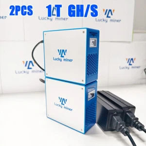 2PCS Lucky Miner LV07 Bitcoin BTC Miner SHA-256 1T GH/S Solo Mining Lotto Device - Picture 1 of 6