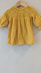Country Road Mustard Cotton Smock Size 00 3-6 Months EUC - Picture 1 of 4