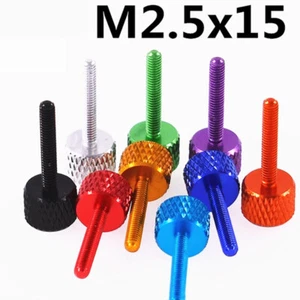M2,5x15mm Rändelschrauben Schrauben Computer flach Aluminiumlegierung gerändelt Farbe PC Gehäuse - Bild 1 von 5