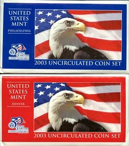 2003 P & D Uncirculated Mint Set Env&COA 20 CN-Clad Coins 20huc0407 - Picture 1 of 7
