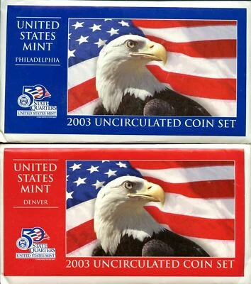 2003 P & D Uncirculated Mint Set Env&COA 20 CN-Clad Coins 20huc0407 - Image 1 of 4