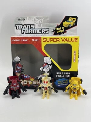Transformers Bot Shots Sentinel Prime Prowl Bumblebee 3 Pack In Box & Manual - Image 1 of 4