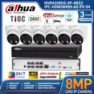 Dahua 8MP Kit 4K 4/6CH IP Security Camera System CCTV POE IPC-HDW3849H-AS-PV-S4 - Picture 1 of 24