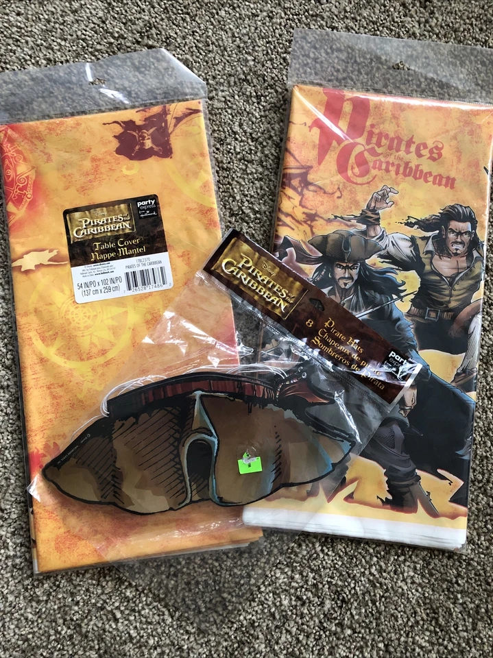 Hallmark Disney Pirates of The Caribbean Plastic Tablecloth Table Cover