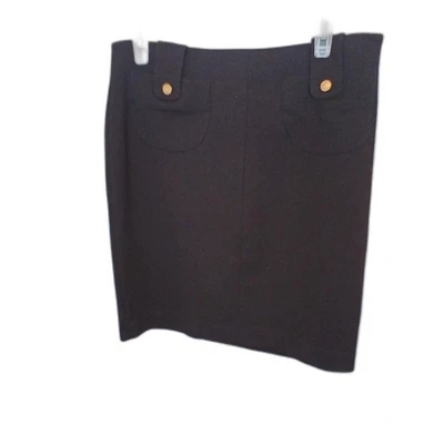 Saia lápis preta Adrienne Vittadini Studio feminina tamanho 8 botões decorativos - Imagem 1 de 4