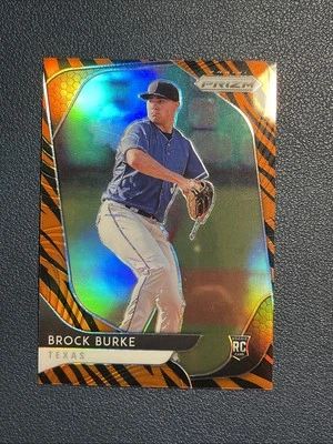 2020 PANINI PRIZM BROCK BURKE ROOKIE TIGER STRIPE PRIZM ~ #195 TEXAS  - Image 1 of 2