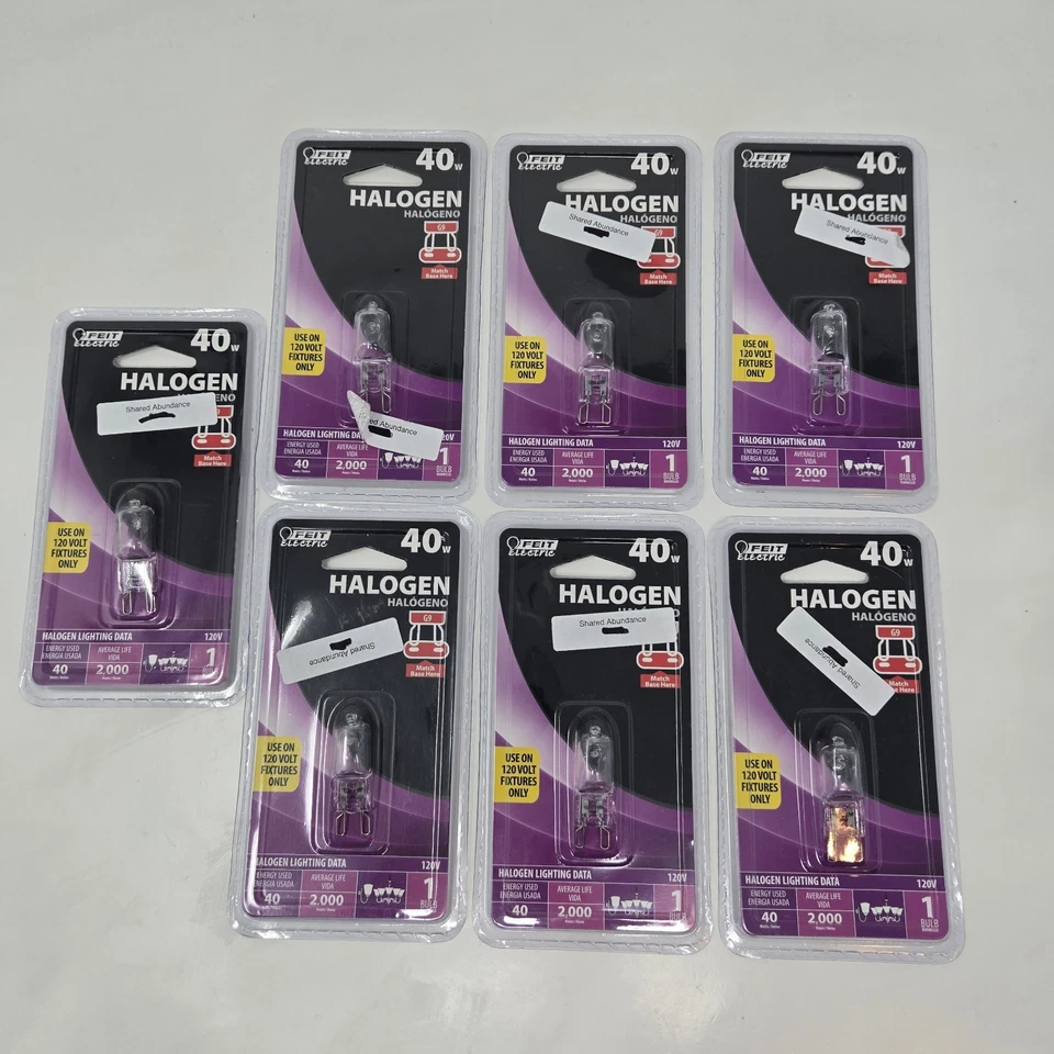 (7) Feit Electric 40 Watt Halogen LED Bulb G9 Base 120 Volt - 7 PACK! - Image 1 of 1