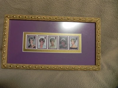 Diana Princess of Wales, Framed Set of 5 Stamps J - Image 1 of 4