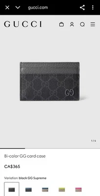 Gucci Black Leather Card Holder Interlocking Gucci Signs - Image 1 of 4