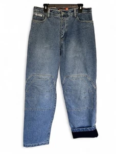 ICON Barrier Motorcycle Jeans Lined w ARAMID Reinforced Knees Sz 34x32.5measured - Picture 1 of 16