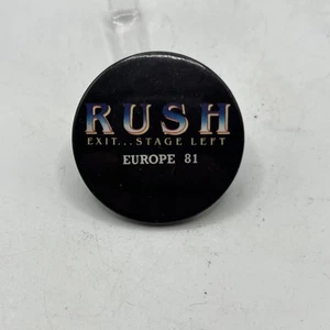 Rush Exit....Stage Left Europe 81 Pin Badge 1.25 Vintage Original - Picture 1 of 5