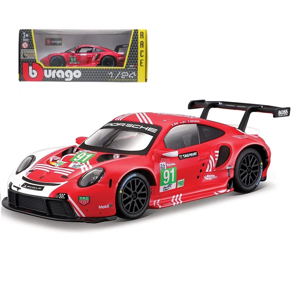 Modellino Auto Bburago 1/24 Porsche 911 Rsr Lm #91 24h Le Mans 2020