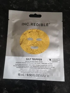 Nails inc INC.redible Gilt Tripper Exfoliating Sheet Mask 15ml Vegan New Inc.P&P - Picture 1 of 3