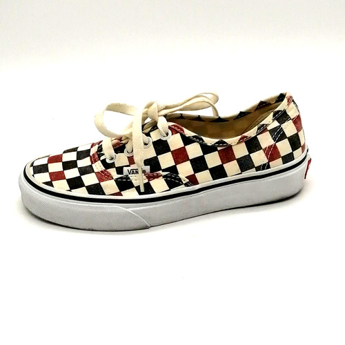 Sneakers stringate da donna Vans rosso bianco blu a quadretti punta rotonda punta rotonda 5 5