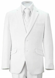 Formal Big Boys Suit Slim Cut 5 Ps Set Jacket Pants Vest Dress Shirt Tie 2t -20 