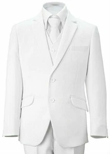 Formal Big Boys Suit Slim Cut 5 Ps Set Jacket Pants Vest Dress Shirt Tie 2t -20 - Picture 1 of 7