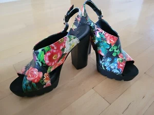 Women High Heel Ankle Strap Open Toe Platform Pump Dress Shoes Size US 8 - Picture 1 of 12