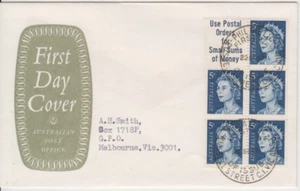 Stamps 1967 Australia 5c blue QE2 booklet pane on official emblem cachet FDC - Picture 1 of 1