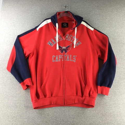 Washington Capitals Sweater Mens 2XL XXL Full Zip Hoodie Hockey Cover