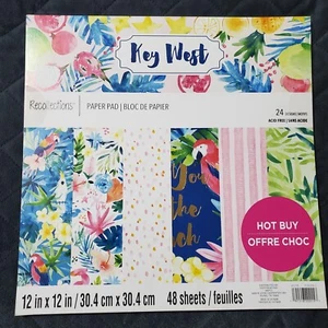 Recollections Scrapbook Paper KEY WEST 48 12"x12" Sheets 24 Designs Craft Summer - Picture 1 of 20