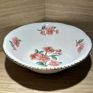 Antique Pink Apple Blossom Serving White Bowl  Dish Homer Laughlin Blossoms - Picture 1 of 10