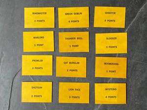 YOU PICK REPLACEMENT Original 1967 Amazing Spider-Man Board Game VILLAIN Card - Picture 1 of 2