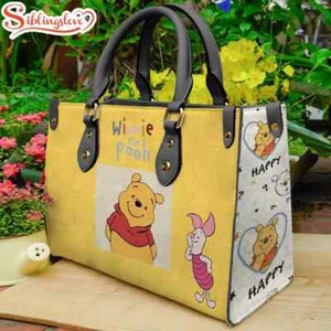 Personalized Winnie The Pooh Leather Handbag, Women's Leather Bag Gift - Picture 1 of 3