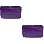2 Pcs Purple Nylon Handbag Liner Travel Large Tote Mens Wallet