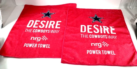2 Dallas The Cowboys Way 15 x18 Red Rally Power Towels NRG Desire Advertisement Cover