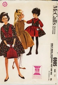 Vintage Girls Reversible Dress Sewing Pattern M6985 Size 14 - Picture 1 of 1
