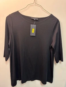 New with Tag / Bryan Walker Black Knit Top 3/4" Sleeve size Large - Picture 1 of 4