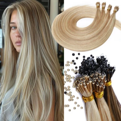 100 г толстое нанокольцо кольца бусины русский Remy человеческих волос расширения + бесплатные кольца - Изображение 1 из 4