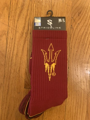 Arizona State Sun Devils Crew Socks Size Medium/Large 1 Pair Cover