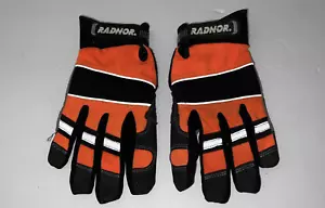 Radnor Medium Black & Safety Orange Premium Full Finger Mechanics Gloves - Picture 1 of 4