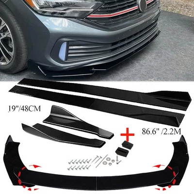 For Volkswagen Jetta Sport Front Bumper Lip Spoiler Splitter+Side Skirt+Rear Lip Foto 1 de 4