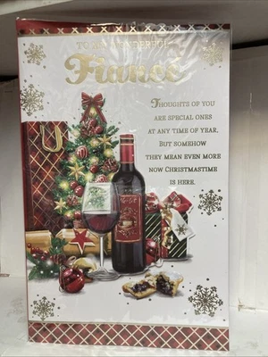 Fiancé Christmas Greeting Card (Large)📮 - Image 1 of 4
