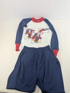 Vintage Tom n Jerry Pajamas Boys Size 6 Blue Red Robot Graphic Made USA 80s Set - Picture 1 of 11