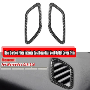 Carbon Fiber Interior Dashboard Air Vent Outlet Cover Trim For Mercedes CLA GLA - Picture 1 of 11