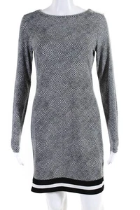 Michael Michael Kors Womens Black White Printed Long Sleeve Shirt Dress Size XS - Picture 1 of 4