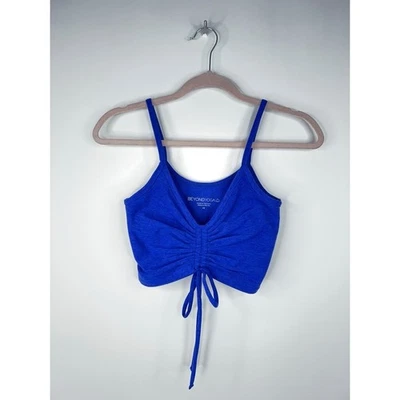 Beyond Yoga Blue Ruched Crop Top Spacedye Sapphire Blue Cinch Tank Size XS - Image 1 of 4