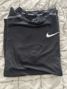 Nike Dri-Fit Miler Laufshirt schwarz Herren Größe Medium AJ7565-010 neu mit Etikett " - Bild 1 von 4