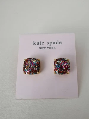 Pendientes Kate Spade Cuadrados Multicolor Colores Brillo Foto 1 de 2