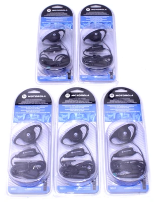 Lot of 5 Motorola HCLE4105D Inline Push-to-Talk Mic Business Two-Way Headsets - Image 1 of 4
