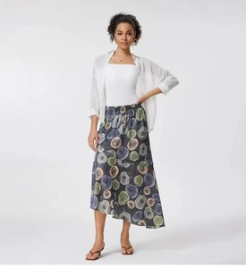 Women's Mid-Rise Slant-Cut Bottom Ruffle Floral Skirt - A New Day Dark - Picture 1 of 10