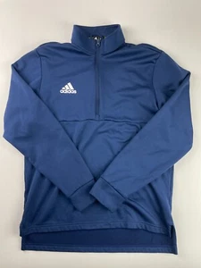 Adidas Sweater Men's Medium Blue 1/2 Zip Performance Athletic Long Sleeves - Picture 1 of 11