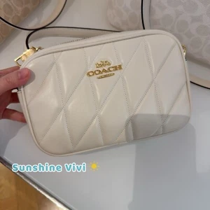 NWT COACH Mini Jamie Quilted Camera Bag  Gold/Chalk CY779 - Picture 1 of 10