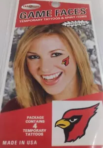 Cardinals 12 count Face & Body Decals Temp Tattoos NCAA Licensed - Picture 1 of 2