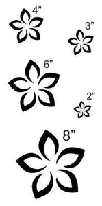 Plumeria Blume #2 Schablone -- 5 Größen 2" 3" 4" 6" 8" für Schilder Wände Stoff Leinwand - Bild 1 von 1