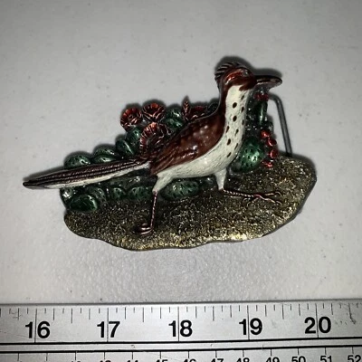 Bergamot Brass Works D-149 De Colección Color Esmalte Roadrunner Pájaro Cinturón Hebilla 1980 Foto 1 de 4