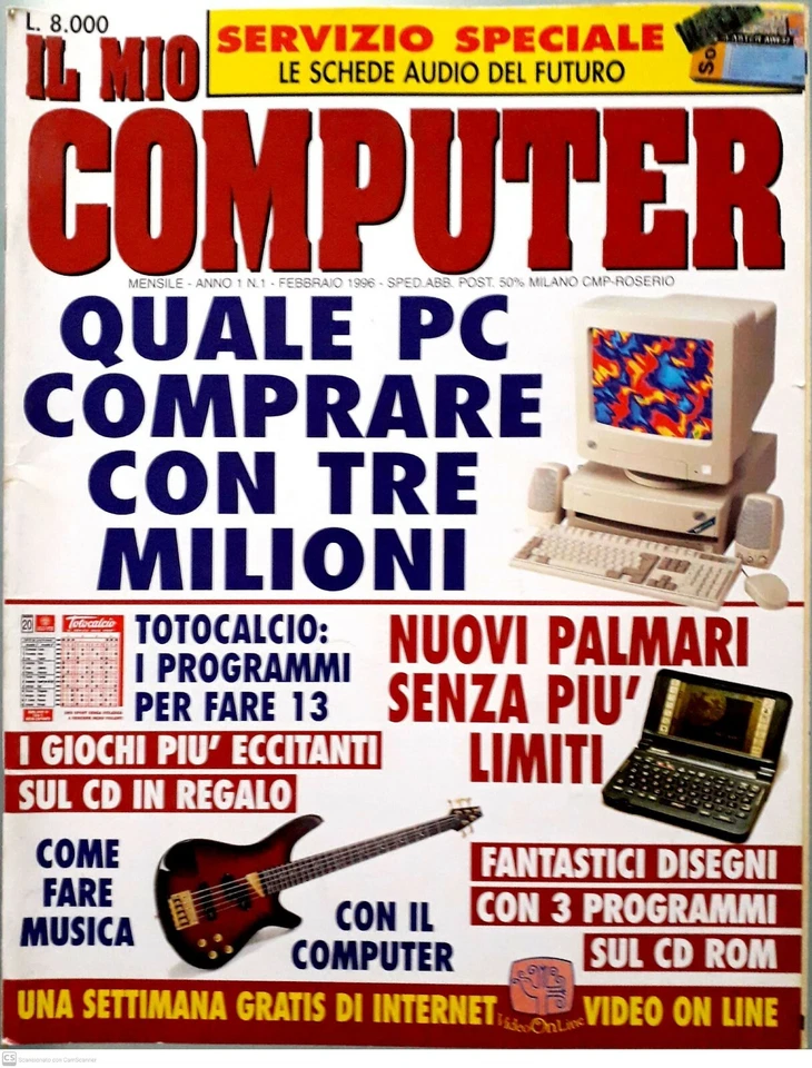 Rivista mensile IL MIO COMPUTER Anno 1 n.1 Febbraio 1996 con CD-ROM allegato  - Immagine 1 di 3